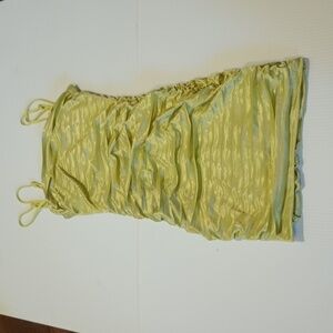 Lucy In The Sky Shimmery Tinkerbell Pink Pleated Gathered Strappy Mini Dress A12